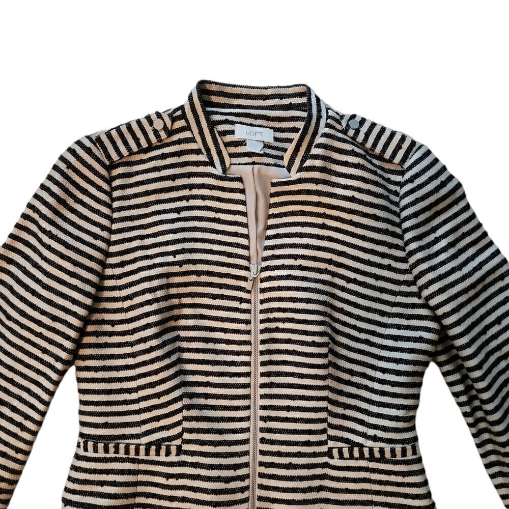 Loft Striped Zipper Jacket Size Small - Picture 2 of 3